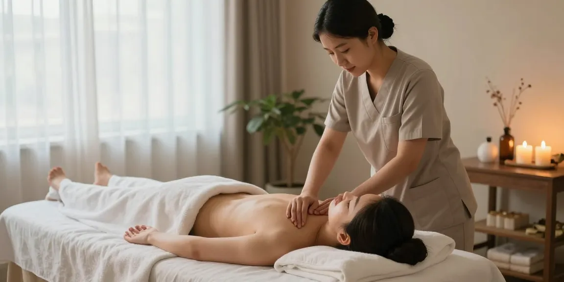 Revitalizing 의정부출장마사지 experience in peaceful spa setting with warm light and calming elements.