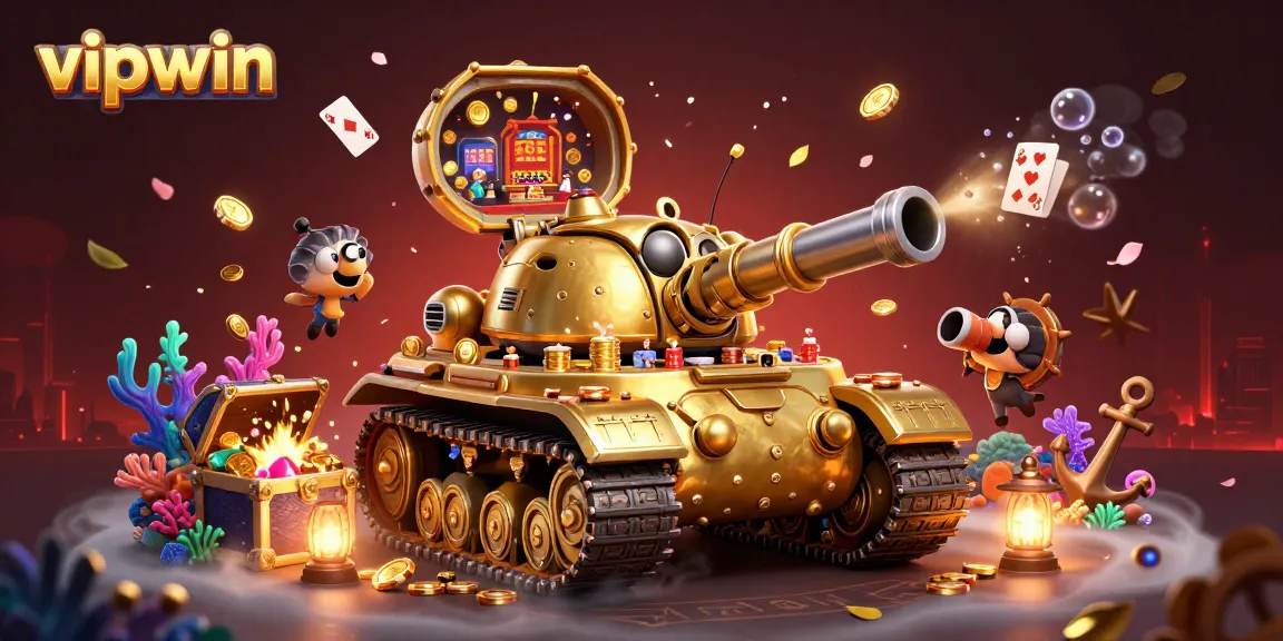Experience exciting wins at vipwin with vibrant casino elements in a 3D illustration.