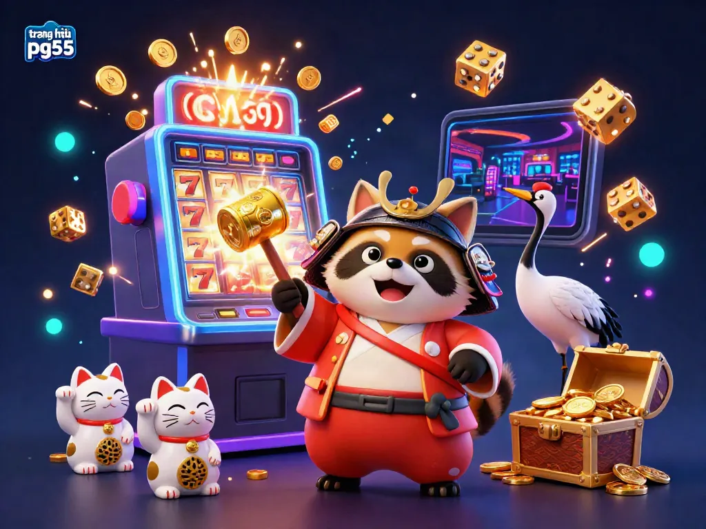 Experience excitement at trang chủ pg55 with vibrant 3D characters and dynamic casino elements.