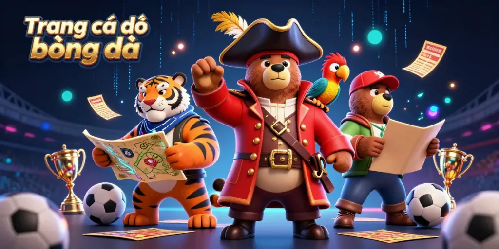 Engage in thrilling action with Trang cá độ bóng đá, featuring sports balls and a vibrant betting atmosphere.