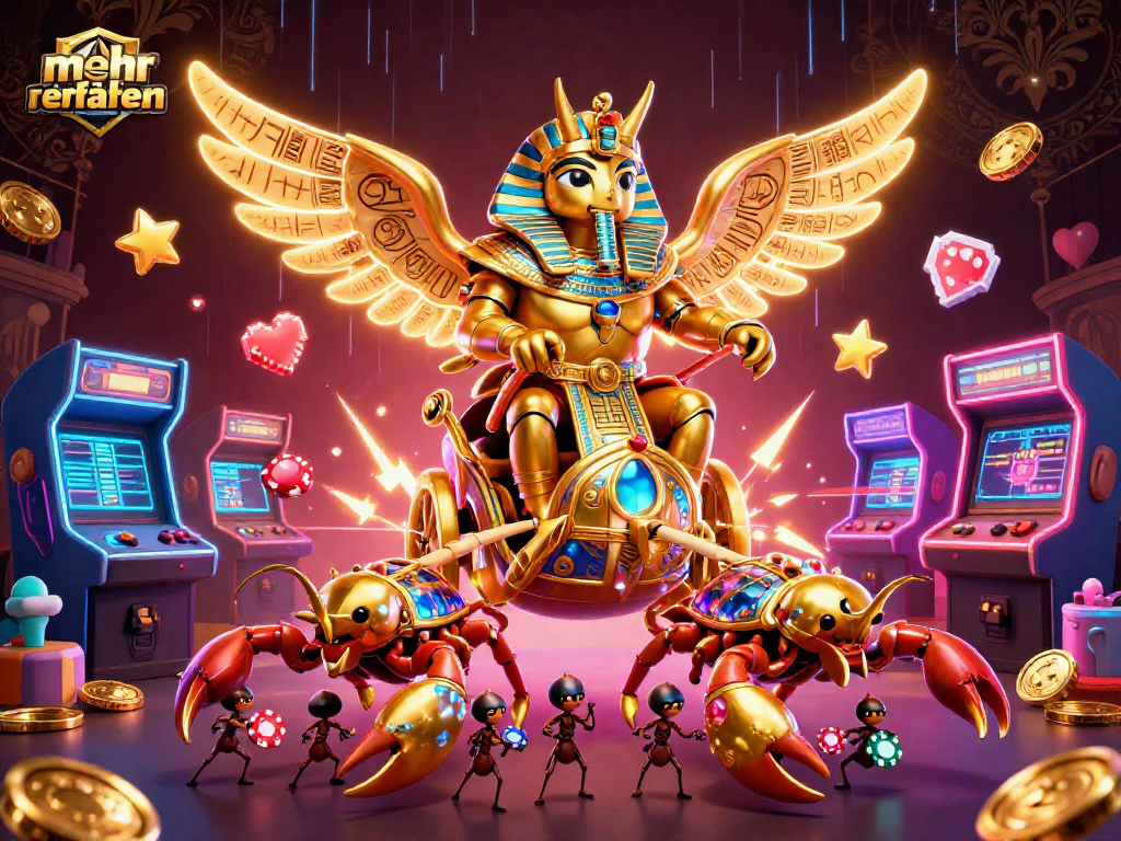 Engage with the colorful 3D casino scene where the colossal scarab beetle leads, mehr erfahren for players.