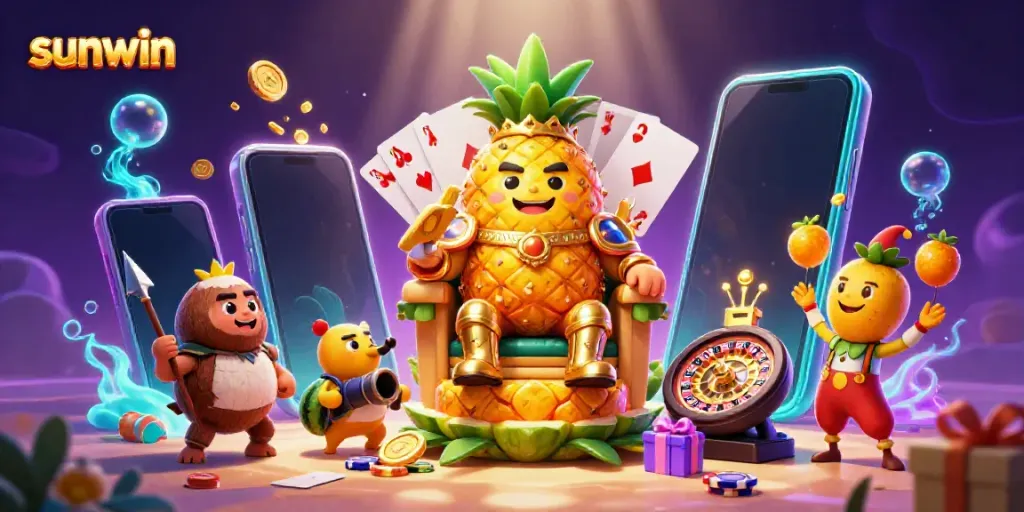 Experience exciting gaming adventures at sunwin with a vibrant 3D cartoon casino scene showcasing adventure and fun.