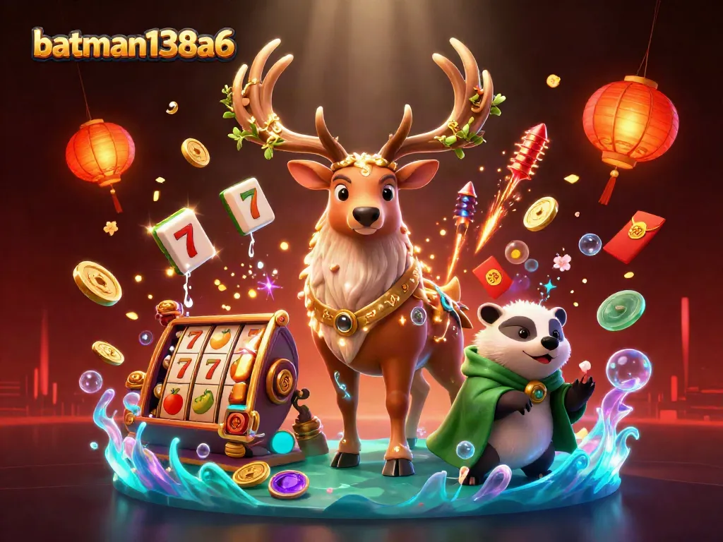 Experience thrilling gameplay with batman138a6 in this vibrant casino scene featuring lucky symbols.