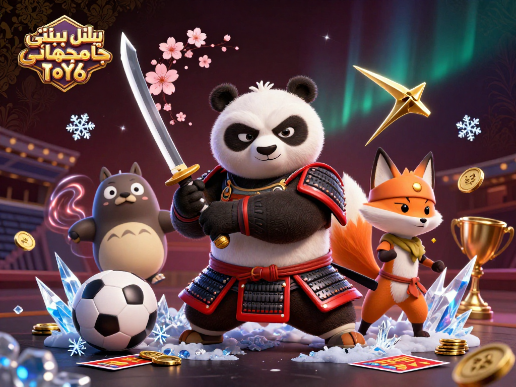 Engage with برنامه پیش بینی جام جهانی ۲۰۲۶ in this vibrant sports betting illustration featuring dynamic characters.
