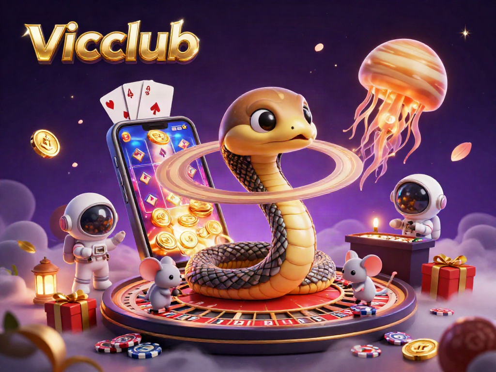 Vicclub's gaming universe features a Saturn snake roulette scene brimming with excitement and engaging elements.