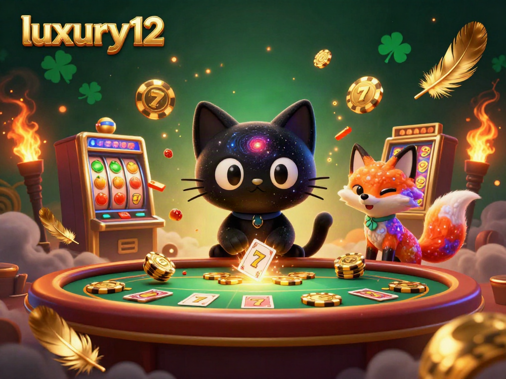 Experience luxury12 casino action with vibrant characters and dynamic slot elements in this captivating 3D scene.