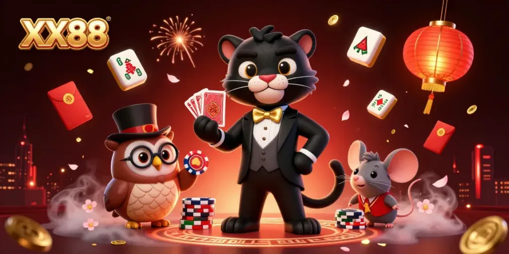 Experience thrilling gameplay with XX88 as charming characters bring casino magic to life.