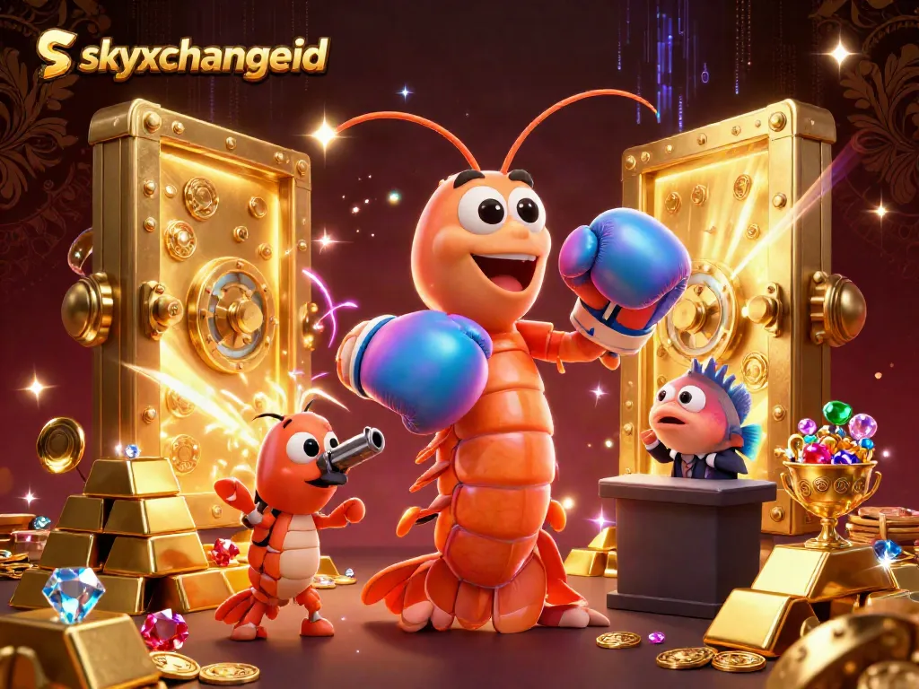 Engage in thrilling bets with skyxchangeid at this lively 3D casino scene featuring vibrant sea creatures celebrating wealth.